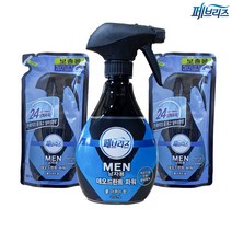 페브리즈 포맨 쿨 아쿠아 향 용기1(370ml)+리필2(320ml) 세트 섬유탈취제 상쾌한향 탈취 남성