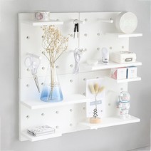 블루선 다용도 무타공 벽 부착 수납 선반 소품 정리 판, 그레이 2개