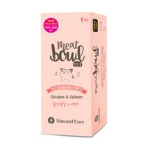 네츄럴코어 밋보울 닭가슴살 30gx6개 무스타입 캔 연어 대구 고양이 간식 애묘 크림스타일 스프 습식간식 영양캔, 밋보울 닭가슴살+연어 30gx6