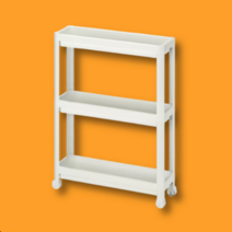 이케아 트롤리 이동식 3단 틈새 수납 카트, 화이트