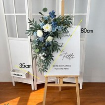 웨딩장식 스튜디오장식 포토테이블 대형조화 결혼식 배열용 인공 꽃 파티 행사 피로연 배경 환영 사인 장식 사진 소품, Blue