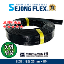 공장몰 물호스 호수 스프링클러 호스 검정 25mm X 8M 고압용, 1개
