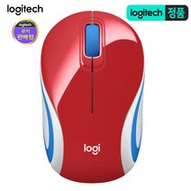 (한국 로지텍 코리아 정식 수입 제품) 로지텍 M187 무선 미니 마우스, 레드