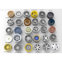 4Pcs 118 스케일 자동차 모델 휠 19 수정 사용자 정의 TE37 BBS ROTIFORM GTR 184ce28 토스 휠 허브, [18] RAYS CE28N