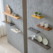 휴니드아름드리 벽선반 무지주 빈티지 고재 나무 원목 다용도 수납 주방 벽걸이 선반 일자형, 베이직 초코블랙