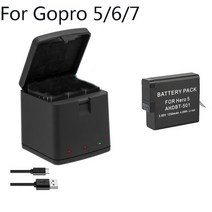 고프로 배터리GoPro Hero 용 배터리 10 9 8 7 6 5 카메라 배터리 3 웨이 스마트 고속 충전 케이스 배터리, 04 G5 1Charger 1Battery