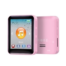mp3 플레이어 음악 외부 재생 워크맨 mp4 소형 휴대용 미니 스크린 p4 삽입 가능, 분홍색 플라스틱 단추, 16 기가 바이트
