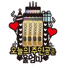 비비드레인 생신 용돈 케이크토퍼, 95-오늘의주인공은(울엄마)