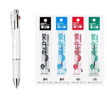 제브라 클립온 멀티 1000 멀티펜, WHITE (B4SA3)+ SK 0.7리필심4종, 1세트