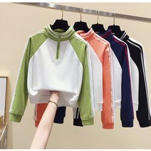 뉴욕멋쟁이 비기닝 크롭 반집업 맨투맨 여성맨투맨 여성긴팔티