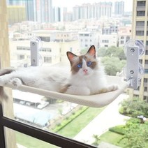 고양이 해먹 창문 유리창 흡착 발코니 윈도우 침대, XL 베이지 메쉬 + 흡착판 + 비스코스