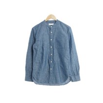유니클로 블루마혼방 노카라셔츠 남자 7062