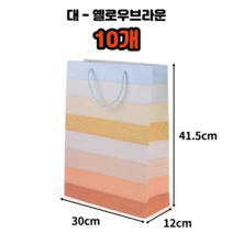 마스 스트라이프 컬러 선물용 종이가방 10개 25개 50개 100개 이쁜 답례 쇼핑백 옷가게 종이백 생일 선물 포장 가방 단체 선물 포장 세로 쇼핑백 어린이집 생일 구디백, 대 - 옐로우브라운