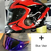 바이크 부품 풀페이스 오토바이 헬멧 X14 화이트 뒤 라이딩 모토크로스 레이싱, 03 A with blue visor_03 XL