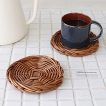 [2HOT] 라탄 컵 받침 티 코스터 1P, 단품