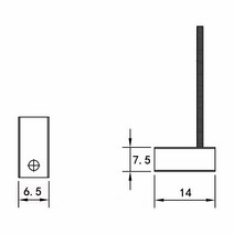 발전기 부품 카본 브러쉬 와이어 리드 DC12 24 모터 브러시 일반 전기 교체 용 6.5mm x 7.5mm 14mm 4 개, 한개옵션0