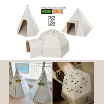 오감플레이_그린차일드 KC인증 이글루 종이집 인디언텐트 티피 피라미드 페이퍼하우스 DIY, 페이퍼건축 인디언티피