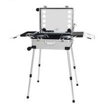 화장품 캐리어 조명 프로페셔널 분리형 출장 트렁크, 상세 페이지 참고, (PC모델 22인치) 실버 6조명 + 블루투스 스피커