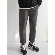 남자 스톤 워싱 세미와이드 테이퍼드 밴딩 면바지 4컬러
