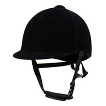 승마 헬멧 남여 공용 클래식 벨벳 말 장비 사이클링 보호 캡 52-62cm 조절 가능, Black, L