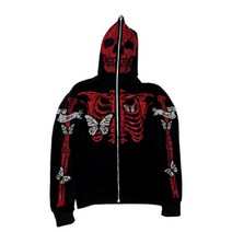 빈티지후드집업 rhinestone skeleton butterfly 패션센스 스트리트