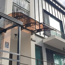 1500X8800 옥상비가림 라운딩차양 브라켓 렉산시공업체 주차장 계단캐노피 자재, 투명, 그레이, 블랙