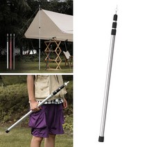 타프폴대 telescoping tarp poles 알루미늄 합금 조절 텐트 지지대 대피소 tarp awning pole 교체 폴 캠핑, 은