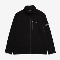 내셔널지오그래픽 몬타나 유니 니트 풀집업 재킷 스몰 로고 와펜 블랙 N214UFT930