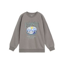NBA KIDS K224TS040P56[NBA키즈]캠프사이트 프린트 기모 맨투맨(K224TP040P SET)_카키