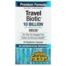 Natural Factors Travel Biotic BB536 100억 베지 캡슐 60정, 60개