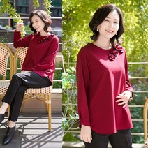 T56502 진주꽃체인 블라우스/엄마옷/중년여성옷