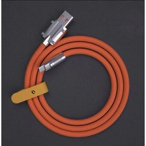 Type-c 번개 데이터 케이블 실리콘 120w 5A 빠른 충전 아연 합금 충전 케이블, 라이트닝 케이블 1m, 옐로우