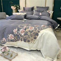 비단이불 황실 침구 파스텔 자수 신혼부부 실크 이불커버 고급스런 유럽식 면 1.8m 베란다