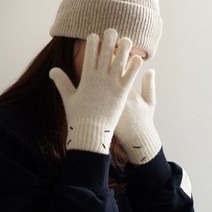 바비수 윌리 손목 스티치 울니트 손가락 장갑