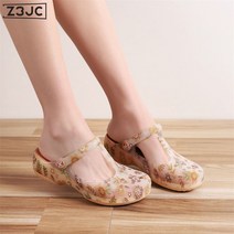 Z3JC 여성 패션 미끄럼방지 소프트젤리 웨지힐 아웃도어 비치화