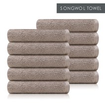 송월타월 꼬르소150g 수건 호텔타월 10장세트, 연갈색, 10매