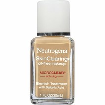 Neutrogena 뉴트로지나 스킨 클리어링 오일 프리 메이크업 파운데이션 내츄럴 베이지 1Fl.oz(30ml)