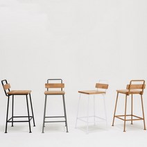 다리긴 의자 홈바 원목, 그레이