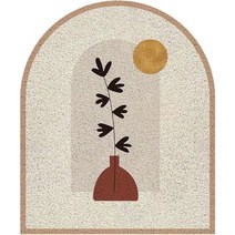 반원 북유럽 이케아 현관 러그 도어 카페트 거실 사계절 플라워 식물 침실 물세탁 타일 사이잘룩 단모 명품 아이방 전문점 매트 태슬 원형 방수 먼지없는