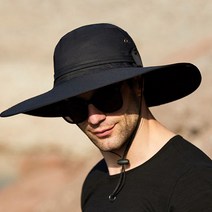 코욜하우키 남성 버킷햇 자외선차단 얼굴 햇빛가리개 남자 모자 등산 낚시 벙거지모자 챙넓은 챙모자, 06)블랙