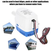 1pc 12v 3a 750gph 잠수정 보트 플로트 스위치가있는 완전 자동 전기 모터 물 휴대용 해양 낚시 빌지 펌프