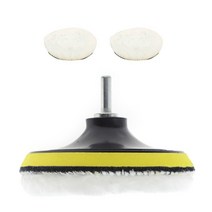 5pcs 양모 왁스 패드 소프트 버핑 패드 키트 자동차 왁스 연마를위한 백 플레이트 드릴러 어댑터