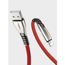 로건 아이언 8핀 아이폰 메탈 USB 고속 충전 케이블, 블루, 50cm