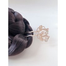 그레이스샵 [나연한복뒤꽂이] 금속 비녀 진주 포인트 한복비녀 한복뒤꽂이 한복악세사리 한복소품 헤어장식