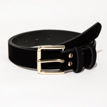 knowell 추동 스웨이드 스퀘어 니들 버튼 블랙 여성 벨트 심플 트렌드