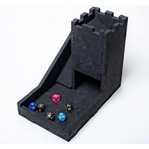 주사위 타워 DND 트레이 보드 게임 롤링 대형 RPG 및 테이블 탑 게임에 적합 화이트/블랙 화이트 USA 미국, Black