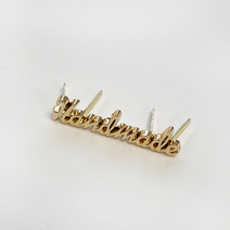 헤세드 DIY)핸드메이드 필기체 금속 라벨-소(35mm*10mm), 골드, 1개