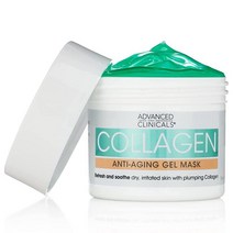 Advanced Clinicals 콜라겐 젤 페이셜 마스크 안티에이징 스킨 케어 모이스처라이저 코코넛 오일 및 로즈워터 포함 스킨 플럼핑 페이스 마스크는 건조한 피부 및 잔을