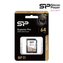 실리콘파워 SD카드 Superior SDXC UHS-II U3 V90 64GB