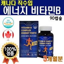 캐나다 수입 고용량 비타민 B 고급 영양제 B12 고함량 20대 멀티 30대 엽산 비오틴 에너지 비타민비12 수용성 1개 약 3개월 90캡슐 40대 여성 남자 복합 플러스 메가도스